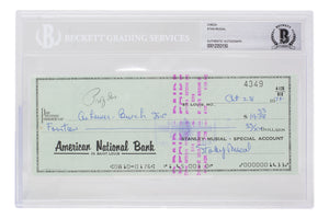 Stan Musial Signed St. Louis Cardinals Personal Bank Check #4349 BGS