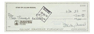 Stan Musial St. Louis Cardinals Signed Bank Check #2339 BAS Y19823