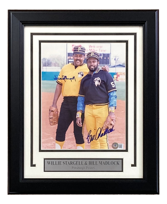 Willie Stargell Bill Madlock Signed Framed 8x10 Pittsburgh Pirates Photo BAS Sports Integrity