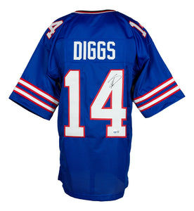 Stefon Diggs Signed Blue Custom Pro Style Football Jersey BAS ITP Sports Integrity