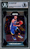 The Sports Integrity Stephen Curry Signed 2017-18 Panini Prizm #41 Golden State Warriors Card BAS features Curry dribbling, a blue ink signature on-card, and comes authenticated and slabbed by Beckett.