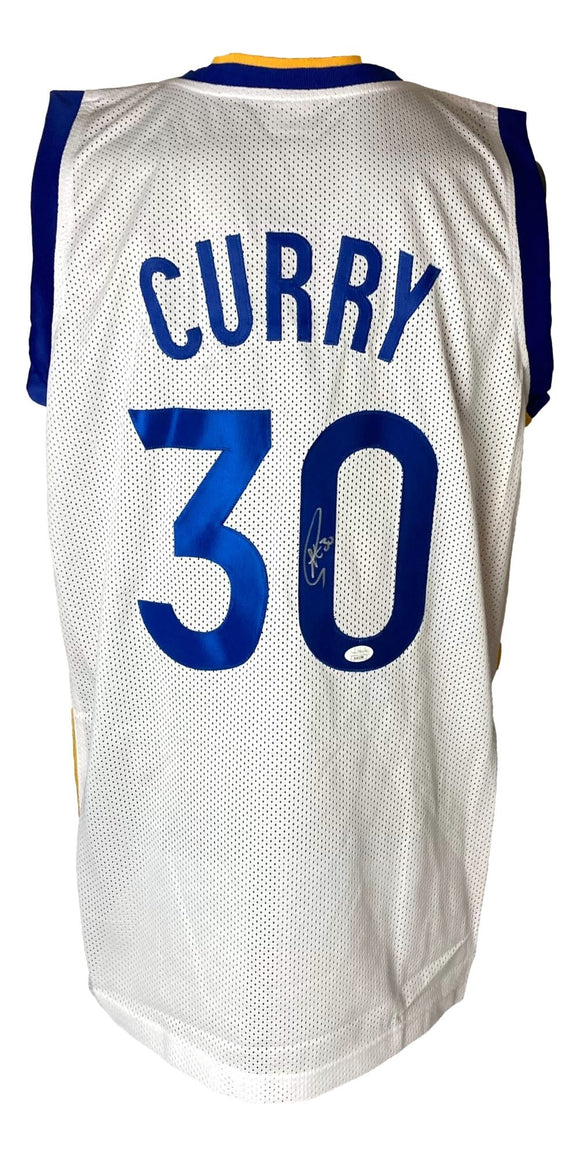 Stephen Curry Signed Custom White Pro Style Basketball Jersey JSA