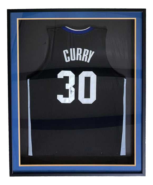 Stephen Curry Signed Framed Custom Black Pro Style Basketball Jersey JSA Sports Integrity