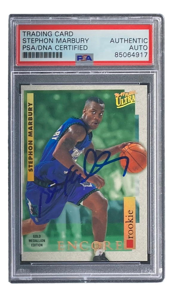 Stephon Marbury Signed 1997 Fleer #G-272 Timberwolves Rookie Card PSA/DNA Sports Integrity