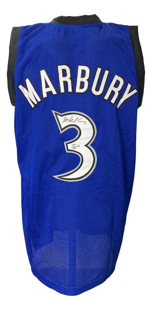 Minnesota Stephon Marbury Signed Custom Blue Pro-Style Basketball Jersey BAS ITP Sports Integrity