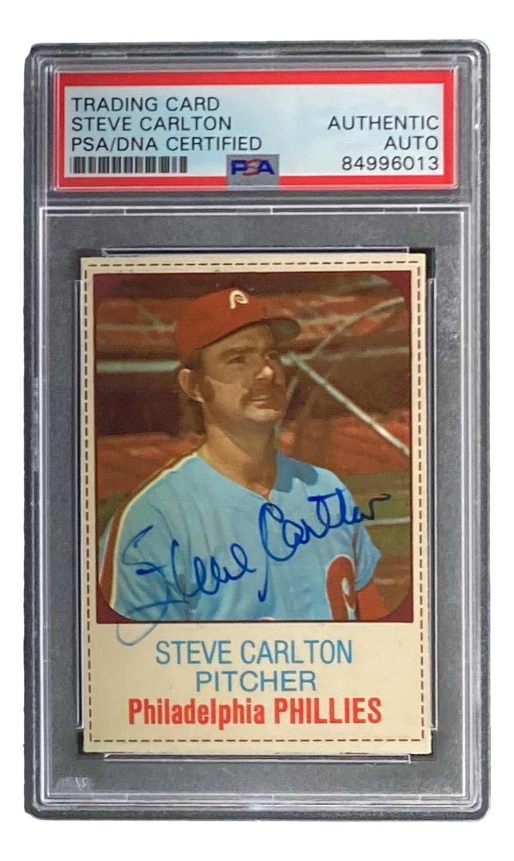 Steve Carlton Signed Philadelphia Phillies 1975 Hostess #63 Trading Card PSA/DNA