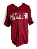 Steve Carlton Philadelphia Signed Maroon Baseball Jersey HOF 94 JSA Hologram