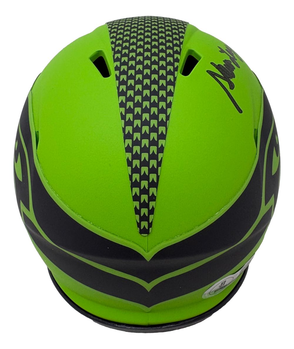 Seahawks Rave Steve Largent Signed Seattle Seahawks Rave Mini Speed Helmet HOF 95 BA ...