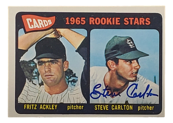 Steve Carlton Signed 1965 Topps #477 St Louis Cardinals Rookie Card JSA GG96761 Sports Integrity