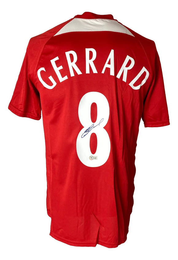 Steven Gerrard Liverpool Signed Red Soccer Jersey BAS