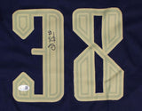 Steven Kwan Cleveland Signed Navy Baseball Jersey JSA QR