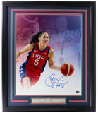 Sue Bird Signed Framed 16x20 USA Basketball Collage Photo JSA Steiner Sports Integrity
