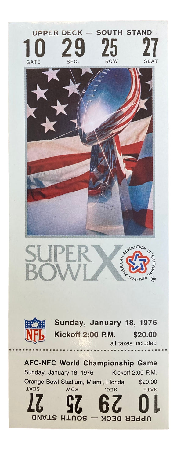 Pittsburgh Steelers vs Dallas Cowboys Super Bowl X Full Ticket