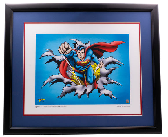 Superman Fist Forward 12x16 Framed DC Comic Limited Edition Giclee Sports Integrity