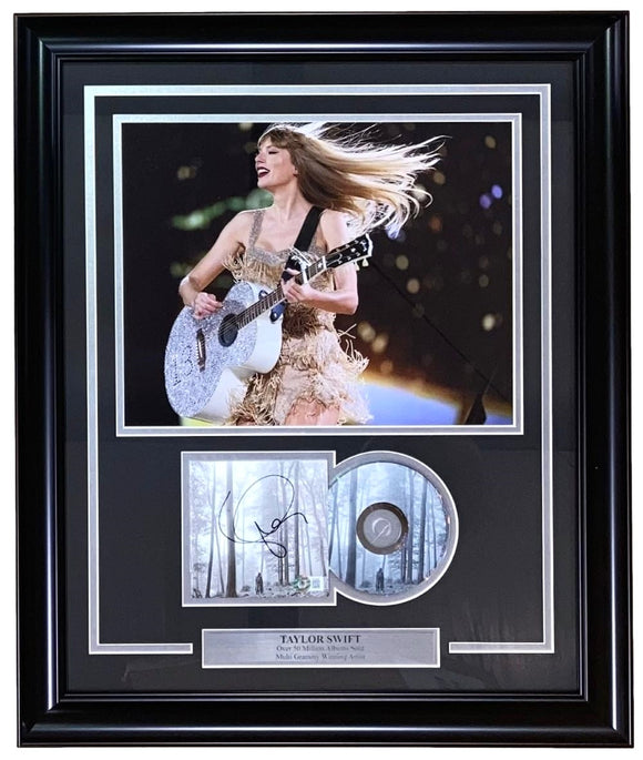 Taylor Swift Signed Framed Folklore CD Booklet w/ 11x14 Photo BAS LOA