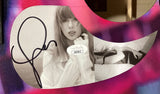 A T Swift Signed 41" Eras Pink Graphic Acoustic Guitar by Sports Integrity, featuring a JSA Hologram for certification.