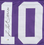 Fran Tarkenton Minnesota Signed Purple Football Jersey HOF 86 JSA QR Hologram