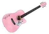 Taylor Swift Signed 41" Totured Poets Department Pink Acoustic Guitar 2 JSA