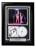 Taylor Swift Signed Framed Insert w/ 8x10 Concert Pink Guitar Photo PSA/DNA