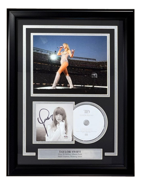 Taylor Swift Signed Framed Insert w/ 8x10 Concert Stadium Photo