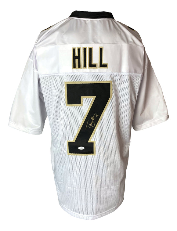 Taysom Hill New Orleans Signed White Football Jersey JSA ITP