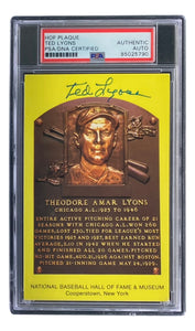 Ted Lyons Signed 4x6 Chicago White Sox HOF Plaque Card PSA/DNA 85025790 Sports Integrity