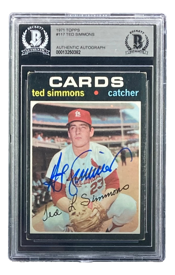 Ted Simmons Signed 1971 Topps #117 St Louis Cardinals Rookie Card BAS Sports Integrity