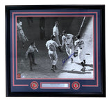 Sports Integrity's Ted Williams Signed Framed 20x24 Boston Red Sox Photo (BAS LOA) features a black-and-white image with a Ted Williams nameplate and team logos, autographed in blue ink.