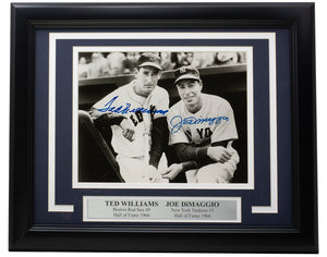 Ted Williams Joe DiMaggio Signed Framed 8x10 Photo JSA  XX48784 LOA