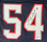 Tedy Bruschi New England Signed Alternate Blue Pro-Cut Football Jersey BAS