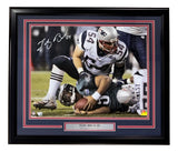 Tedy Bruschi Signed Framed 16x20 New England Patriots vs Eagles Photo Fanatics