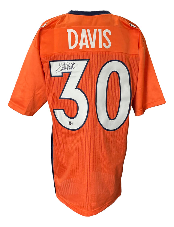 Terrell Davis Signed Custom Orange Pro-Style Football Jersey BAS ITP Sports Integrity