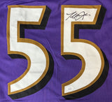 Terrell Suggs Baltimore Signed Purple Pro-Cut Football Jersey JSA Hologram