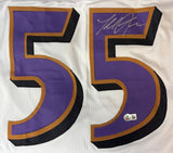 Terrell Suggs Baltimore Signed White Pro-Cut Football Jersey BAS