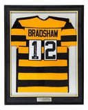 Terry Bradshaw Pittsburgh Signed Framed Bumblebee Football Jersey BAS