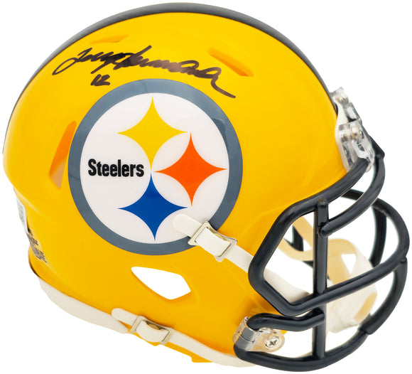 Terry Bradshaw Signed Pittsburgh Steelers Yellow Mini Speed Helmet BAS