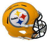 Terry Bradshaw Signed Steelers Full Size Yellow Speed Replica Helmet BAS