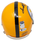 Terry Bradshaw Signed Pittsburgh Steelers Throwback Mini Replica Helmet BAS ITP