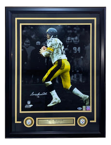 Terry Bradshaw Signed Framed 16x20 Pittsburgh Steelers Spotlight Photo BAS Sports Integrity