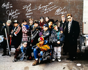 The Mighty Ducks Multi Signed 16x20 Cast Photo 9 Signatures JSA Sports Integrity