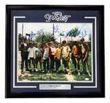 The Sandlot Cast Signed Framed 16x20 Photo by Sports Integrity features autographs from Patrick Renna, Guiry, and six others, with the film's logo and a nameplate reading "The Sandlot" beneath the picture. JSA authenticated.