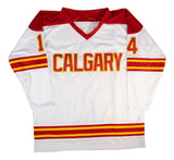 Theo Fleury Calgary Signed White Hockey Jersey BAS