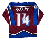 Theo Fleury Colorado Signed Burgundy Hockey Jersey BAS