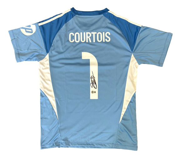 Thibaut Courtois Signed Real Madrid Blue Adidas Soccer Jersey BAS