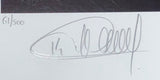 A Thierry Henry Signed Framed 20x28 Arsenal Soccer Lithograph by Sports Integrity, featuring his silver signature with the number 14 in a large loop and “61/500” in the top left, marking this as a limited edition item.