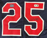Jim Thome Cleveland Signed Navy Baseball Jersey BAS+Prova