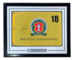 Tiger Woods Signed Framed 2008 PGA Championship Golf Flag BAS AC22580 Sports Integrity