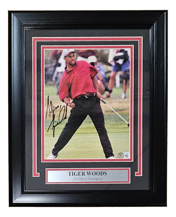 Tiger Woods Signed Framed PGA Golf Magazine Page BAS LOA Sports Integrity
