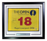 Tiger Woods Signed Framed 2006 The Open Championship Golf Flag Collage UDA Sports Integrity
