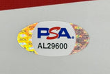 The Tim Allen Signed Framed 11x17 Toy Story Photo by Sports Integrity includes a PSA/DNA hologram sticker, featuring the PSA logo in blue and red, code AL29600, and gold security patterns on both edges.